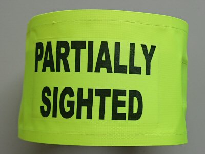 Partially-sighted high visibility armband