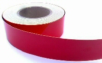 Reflective tape - red, self-adhesive, 50mm wide